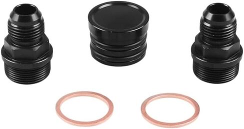 [Car Parts] M28 to 10AN Block Plug Breather Fitting Kit Fit for B16 B18C Catch Can Honda Acura B Series PCV Block Plug and Breather Fitting [Easy to Replace] in Saudi Arabia