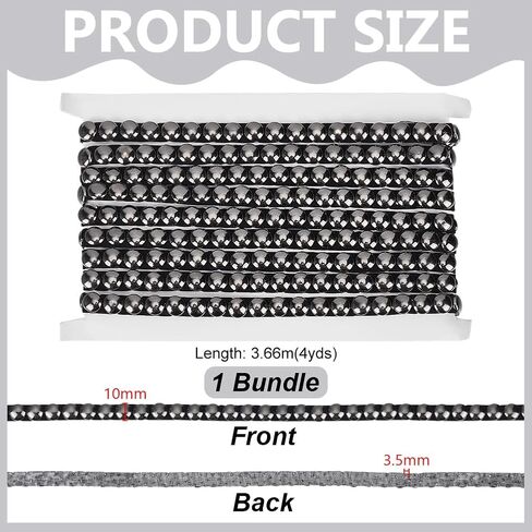 AHANDMAKER 4 Yards Hot Fix Nailhead Trim, 0.39inch/10mm Wide Stainless Steel Round Rivet Studed Applique Metal Iron-on Convex Dome Nailhead Trim for Purse Handbag Punk Clothing Shoes Belt Decoration in Kuwait
