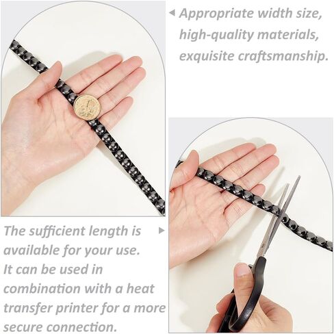 AHANDMAKER 4 Yards Hot Fix Nailhead Trim, 0.39inch/10mm Wide Stainless Steel Round Rivet Studed Applique Metal Iron-on Convex Dome Nailhead Trim for Purse Handbag Punk Clothing Shoes Belt Decoration in Kuwait