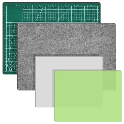 4 Pcs Leather Punch Pads - Safe Leather Cutting Mat Sound Absorbing Pad and A4 Self Healing Cutting Mat, Hole Punchs Stamping Tool for Leathers Working DIY Crafts in Saudi Arabia