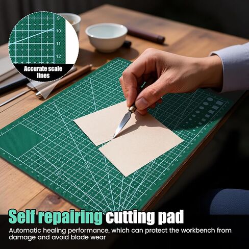 4 Pcs Leather Punch Pads - Safe Leather Cutting Mat Sound Absorbing Pad and A4 Self Healing Cutting Mat, Hole Punchs Stamping Tool for Leathers Working DIY Crafts in Saudi Arabia