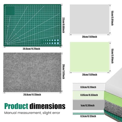 4 Pcs Leather Punch Pads - Safe Leather Cutting Mat Sound Absorbing Pad and A4 Self Healing Cutting Mat, Hole Punchs Stamping Tool for Leathers Working DIY Crafts in Saudi Arabia