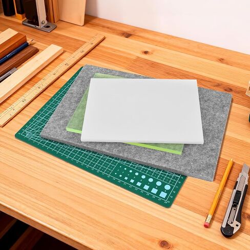 4 Pcs Leather Punch Pads - Safe Leather Cutting Mat Sound Absorbing Pad and A4 Self Healing Cutting Mat, Hole Punchs Stamping Tool for Leathers Working DIY Crafts in Saudi Arabia