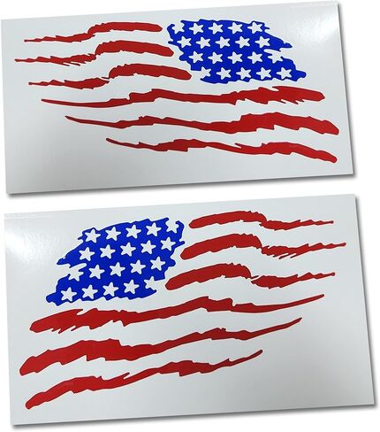 Brush USA American Flag Vinyl Decal Sticker (Red & Blue, 4" x 7") in Saudi Arabia