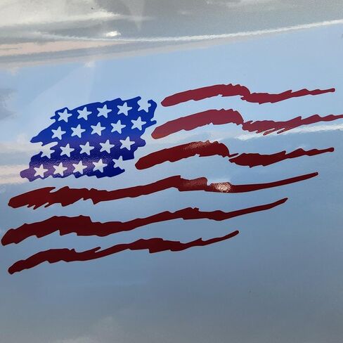 Brush USA American Flag Vinyl Decal Sticker (Red & Blue, 4" x 7") in Saudi Arabia
