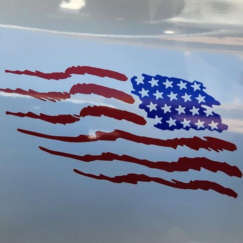 Brush USA American Flag Vinyl Decal Sticker (Red & Blue, 4" x 7") in Saudi Arabia