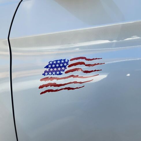 Brush USA American Flag Vinyl Decal Sticker (Red & Blue, 4" x 7") in Saudi Arabia