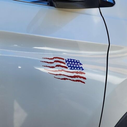 Brush USA American Flag Vinyl Decal Sticker (Red & Blue, 4" x 7") in Saudi Arabia