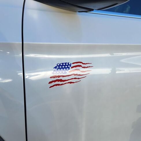 Brush USA American Flag Vinyl Decal Sticker (Red & Blue, 4" x 7") in Saudi Arabia