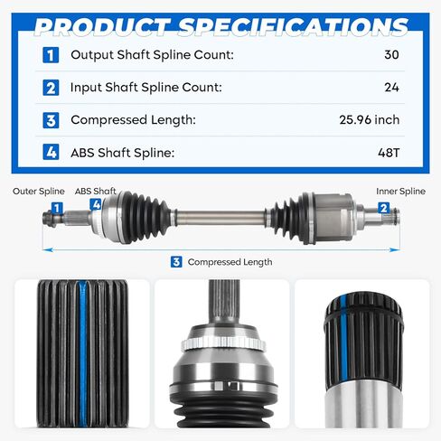 TadaMark Front Left CV Axle Shaft Assembly Fits For Toyota Camry 2007-2017(Not for Camry LE 12-17), for Avalon 2008-2018, fit for Lexus ES350 2007-2022, 2.5L 3.5L V6 L4, Driver Side, for 66-5279 in Kuwait