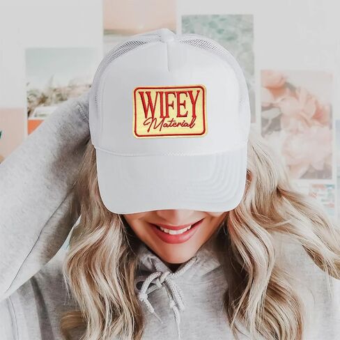 Wifey Material Patch 3 Inches Funny Girlie Wife, Mom, Lover Motivation Iron On/Sew On Embroidery Fabric Applique Patches for Trucker Hats Clothes Backpack DIY Accessories Coworkers Friends Mom Gifts in Saudi Arabia