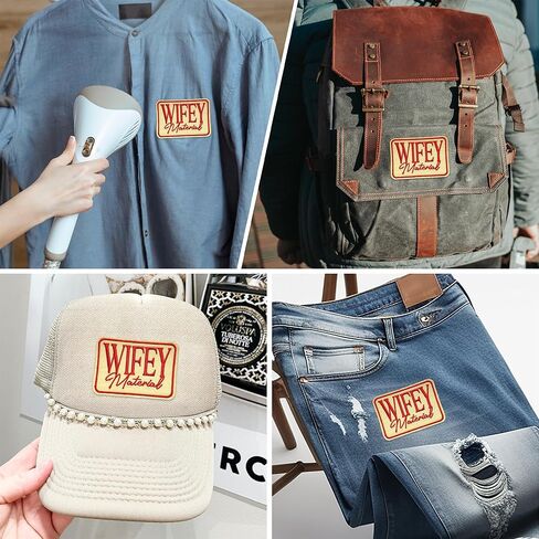 Wifey Material Patch 3 Inches Funny Girlie Wife, Mom, Lover Motivation Iron On/Sew On Embroidery Fabric Applique Patches for Trucker Hats Clothes Backpack DIY Accessories Coworkers Friends Mom Gifts in Saudi Arabia