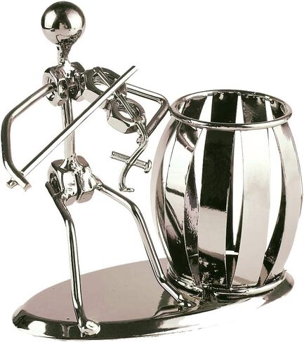 Metal Art Crafts Pencil & Pen Holder Display - Decorative Violin Theme Desktop Supply Organizer in Saudi Arabia
