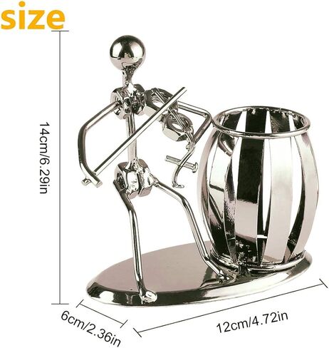 Metal Art Crafts Pencil & Pen Holder Display - Decorative Violin Theme Desktop Supply Organizer in Saudi Arabia
