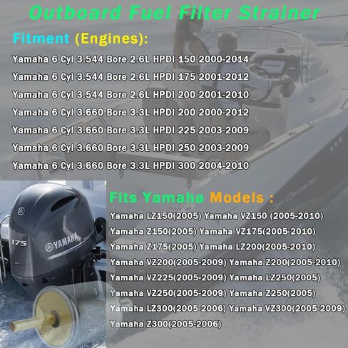 مصفاة فلتر الوقود الخارجي 60V-24251-01-00 متوافقة مع Yamaha 150 175 200 225 250 300 HP HPDI 2000-2014 استبدال 60V-24251-00-00 68F-24251-00-00 in Kuwait