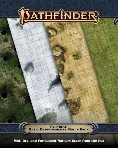 Pathfinder Flip-Mat: Basic Environments Multi-Pack - 2 Double-Sided Battle Mats 24"x 30" for RPG Games with Wet/Dry Erase in Saudi Arabia