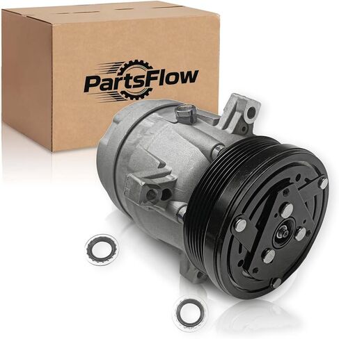 PartsFlow Air Conditioner Compressor w/Clutch Fits Chevrolet S10 1998-2003 for GMC Sonoma 1998-2003 for Isuzu Hombre 1998-2000, Replaces 8011370240, CO20446C in Kuwait