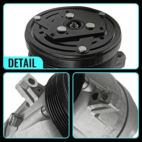 PartsFlow Air Conditioner Compressor w/Clutch Fits Chevrolet S10 1998-2003 for GMC Sonoma 1998-2003 for Isuzu Hombre 1998-2000, Replaces 8011370240, CO20446C in Kuwait