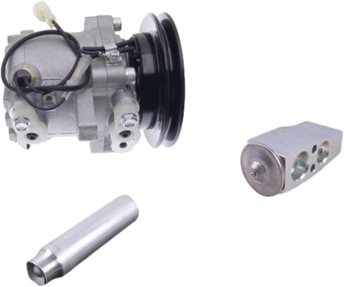 FridayParts Replacement A/C Compressor RD451-93900 447280-3081 with Expansion Valve & Receiver Drier Compatible for Kubota R530 R630 B2650HSDC B3350HSDC SSV65C SVL90C KX040-4 U55 White Plug in Kuwait