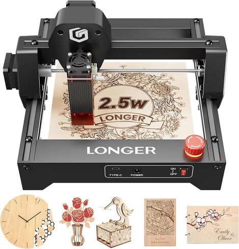 LONGER RAY5 Laser Engraver 3500mW High Precision 0.04 * 0.04mm Mini Laser Cutter and Engraving Machine 130x140mm Working Area for Wood Metal Acrylic Glass in Saudi Arabia