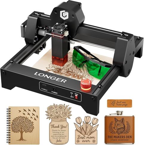 LONGER RAY5 Laser Engraver 3500mW High Precision 0.04 * 0.04mm Mini Laser Cutter and Engraving Machine 130x140mm Working Area for Wood Metal Acrylic Glass in Saudi Arabia