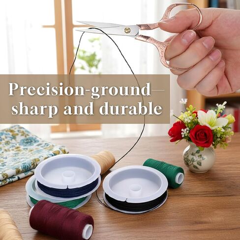 12 Pcs 5inch Small Sewing Scissors, Embroidery Scissors with Artificial Leather Cover, Sharp Embroidery Vintage Crochet Crafting Scissorss Set, for Sewing Crafting DIY Needlework Threading Handicraft in Kuwait