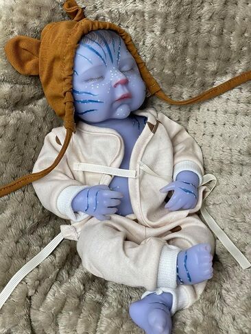 13 Inch Lifelike Avatar Silicone Baby Dolls Can Glow in The Dark Realistic Full Silicone Reborn Baby Doll Blue Boby Doll Gift for Kids, Collectors in Kuwait