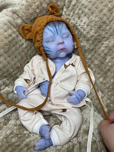 13 Inch Lifelike Avatar Silicone Baby Dolls Can Glow in The Dark Realistic Full Silicone Reborn Baby Doll Blue Boby Doll Gift for Kids, Collectors in Kuwait