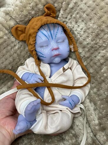13 Inch Lifelike Avatar Silicone Baby Dolls Can Glow in The Dark Realistic Full Silicone Reborn Baby Doll Blue Boby Doll Gift for Kids, Collectors in Kuwait