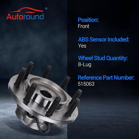 Autoround 515063 4WD محمل العجلات الأمامية ومجموعة المحور متوافقة مع دودج رام 2500 3500 2000-2002، 8 عروة مع ABS in Kuwait