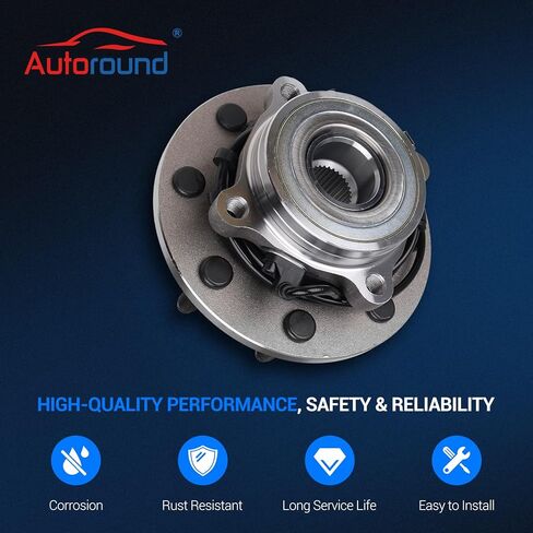 Autoround 515063 4WD محمل العجلات الأمامية ومجموعة المحور متوافقة مع دودج رام 2500 3500 2000-2002، 8 عروة مع ABS in Kuwait