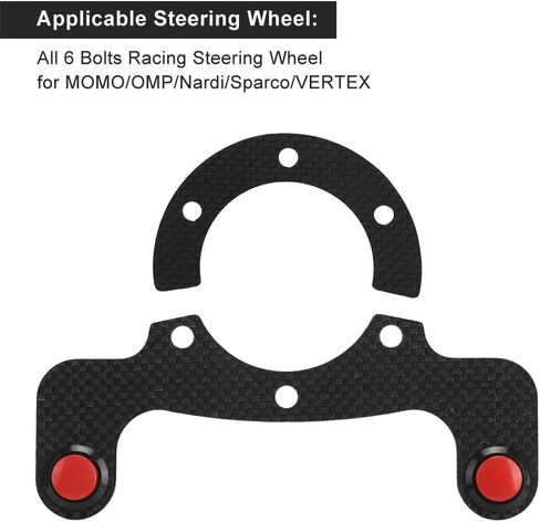 6 Bolts Steering Wheel Horn Button for MOMO/OMP/Nardi/, Carbon Fiber External Horn Button Kits Car Modified Accessory(Single Button) in Saudi Arabia