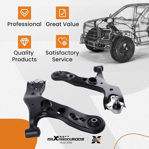 ذراع التحكم السفلي الأمامي قطعتين من maxpeedingrods مع وصلة كروية لسيارة Toyota RAV4 2006-2018، Lexus NX200T 2015-2017، NX300 2018-2019، NX300h 2015-2019، K620587 K620586 in Kuwait