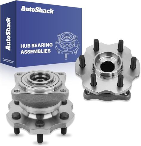 AutoShack Rear Wheel Hub Bearing Assemblies - Driver and Passenger Side for Nissan, Pathfinder 2005-2012 Armada 2005-2008, 4WD RWD V6 4.0L V8 5.6L - 6-Lug, Without ABS in Kuwait