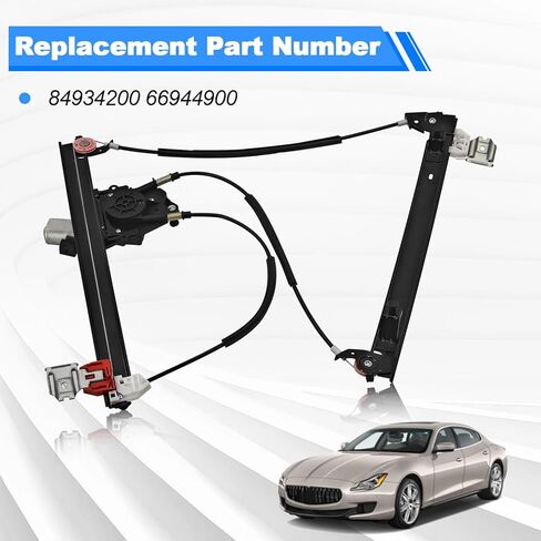 Front Left Window Regulator w/Motor Compatible with Maserati Quattroporte M139 2003-2012 Replace# 66944900, 84934200 in Saudi Arabia