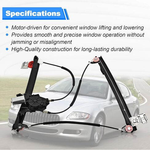 Front Left Window Regulator w/Motor Compatible with Maserati Quattroporte M139 2003-2012 Replace# 66944900, 84934200 in Saudi Arabia