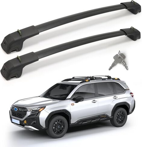 Roof Rack Cross Bars Compatible with Subaru Forester Wilderness 2022-2026, 300 LBS Anti-Theft Lockable Roof Rack Cross Bars with Folding Hooks, Aluminum Cargo Racks for Kayak, Luggage, Bike, Snowboard in Kuwait