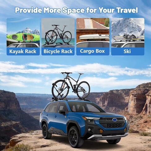 Roof Rack Cross Bars Compatible with Subaru Forester Wilderness 2022-2026, 300 LBS Anti-Theft Lockable Roof Rack Cross Bars with Folding Hooks, Aluminum Cargo Racks for Kayak, Luggage, Bike, Snowboard in Kuwait