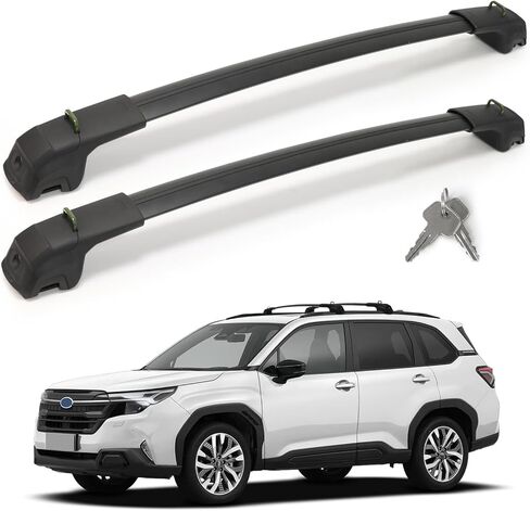 Roof Rack Cross Bars Compatible with Subaru Forester Wilderness 2022-2026, 300 LBS Anti-Theft Lockable Roof Rack Cross Bars with Folding Hooks, Aluminum Cargo Racks for Kayak, Luggage, Bike, Snowboard in Kuwait