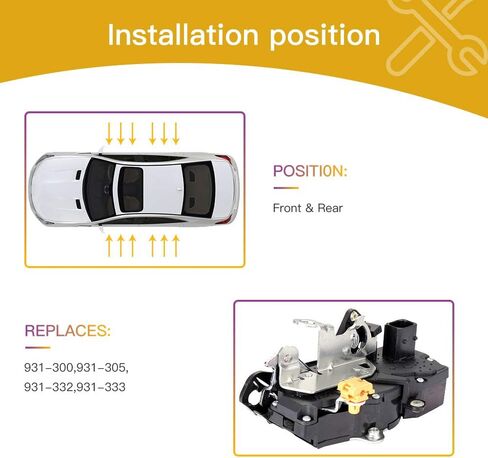 مشغل مزلاج قفل الباب من SCITOO يسار أمامي مناسب لـ 2006-2011 لـ Chevy For Impala يستبدل 931-300،DLA980،10338787،15277753،15806253،15884448،20790496،22741842،25876434 in Kuwait