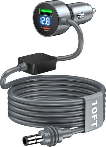 كابل شاحن سيارة لـ Starlink Mini 10FT، 3 في 1 Starlink Mini Accessories شاحن سيارة DC كابل الطاقة مع محول ولاعة سجائر 12V-48V، PD 30W+USB-A 30W+DC 72W مصدر طاقة السيارة للشاحنة، RV، القارب in Kuwait