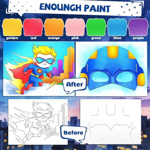Paint with Water Coloring Books for Kids, Mess Free Watercolor Painting Kit with Hero Mask, Painting Activity for Kids Ages 3-5 4-8, Arts Crafts Drawing Gift Toy for Boy Girl in Saudi Arabia