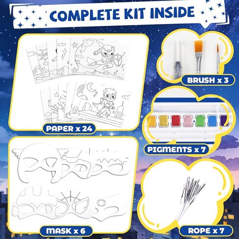 Paint with Water Coloring Books for Kids, Mess Free Watercolor Painting Kit with Hero Mask, Painting Activity for Kids Ages 3-5 4-8, Arts Crafts Drawing Gift Toy for Boy Girl in Saudi Arabia