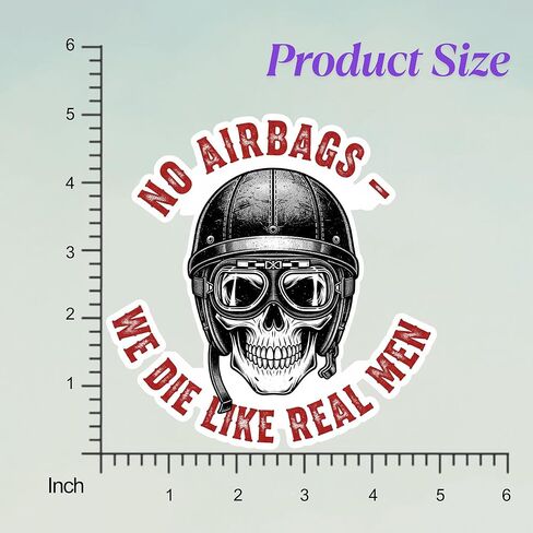 No AirBags we die Like Real Men Funny Sticker, Funny Adult Men Humor Bumper Sticker, Vinyl Decal 5 Inches for Water Bottles, Laptop, Car Window, Helmet in Saudi Arabia