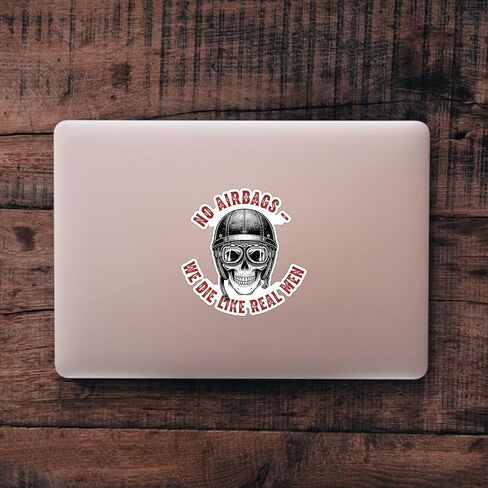 No AirBags we die Like Real Men Funny Sticker, Funny Adult Men Humor Bumper Sticker, Vinyl Decal 5 Inches for Water Bottles, Laptop, Car Window, Helmet in Saudi Arabia