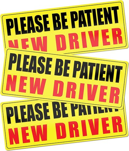 New Driver Magnet for Car 3 Pack – Magnetic Bumper Signs for Vehicles – Please Be Patient New Driver Sticker Magnets – Durable Car Bumper Magnets 9"x3.5" in Saudi Arabia