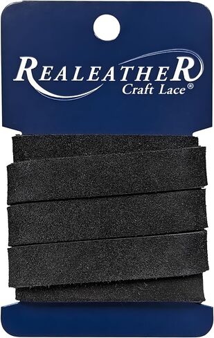 Realeather Crafts SS0536 2001 شريط من الجلد السويدي .5 بوصة × 36 بوصة - أسود in Kuwait