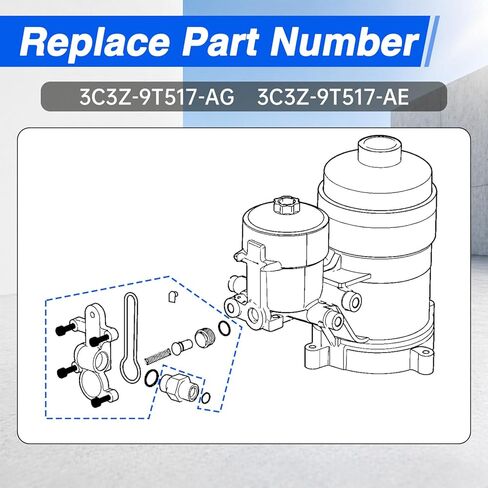 مجموعة منظم ضغط الوقود متوافقة مع Ford 6.0L Powerstroke F250 F350 F450 F550 2003-2007، 6.0 مجموعة الربيع الأزرق استبدال # 3C3Z-9T517-AG in Kuwait