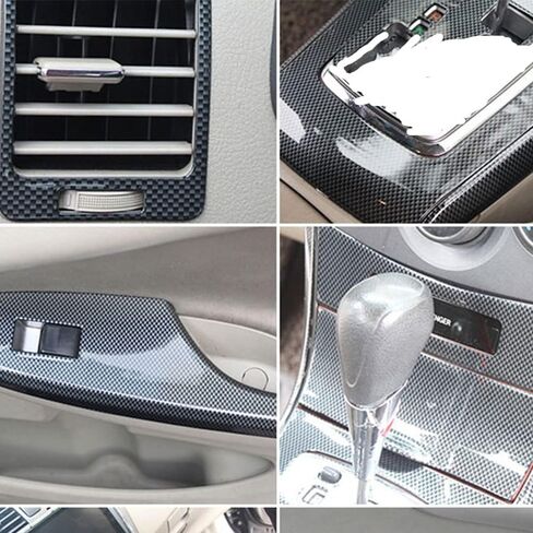 for Toyota Corolla 2007 2008 2009 2010 2011 2012 2013 Center Console Trim Air Vent Trim Door Handle Armrest Window Lift Cover Trim Carbon Fiber ABS (13pieces/Set) in Saudi Arabia