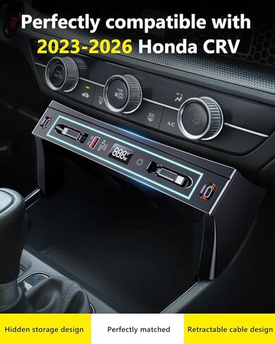 شاحن سيارة سريع من ELOHEI لسيارة Honda CRV 2026 2025 2024 2023 مع إضاءة محيطة بـ 8 ألوان، محطة إرساء وحدة التحكم المركزية للسيارات لملحقات Honda CRV 2023-2026 in Kuwait